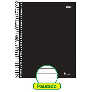 Caderno Universitário 10X1 Capa Dura Neutro Preto 200 Folhas Pacote com 4