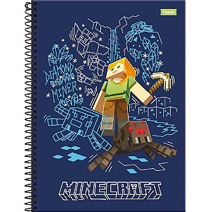 Caderno 10X1 Capa Dura Minecraft - 160 Folhas (pacote com 4)