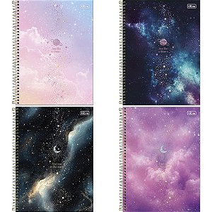 Caderno 10X1 Capa Dura Magic 160 Folhas - Pacote com 4 Unidades