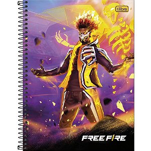 Caderno 10X1 Capa Dura Free Fire 160 Folhas - Pacote com 04 Unidades