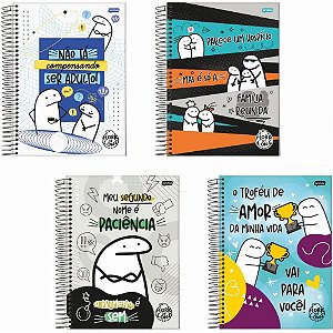 Caderno Espiral Universitário Capa Dura FLORK 10X1 160 Folhas Pacote com 4 Unidades