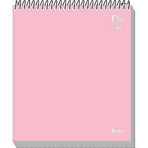 Caderno 10X1 Capa Dura FLIP Rosa Pastel VERT 160F PCT com 04