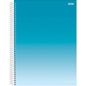 Caderno 10X1 Capa Dura Colors Azul 160F PCT com 04