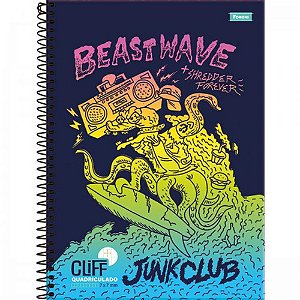 Caderno 10X1 Capa Dura CLIFF Masculino 160 Folhas – Pacote com 4 Unidades