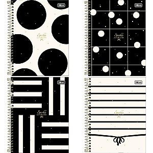 Caderno 01X1 Capa Dura Colegial WEST Village 80 Folhas – Pacote com 04