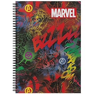 Caderno 01X1 Capa Dura Colegial Marvel 80F ESP 24,5X18,5CM