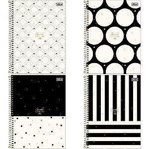 Caderno Espiral Capa Dura 1 Matéria WEST Village 80 Folhas - Pacote com 4 Unidades