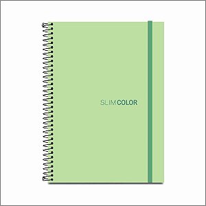 Caderno 01X1 Capa Dura SLIM Color UNIV CPPP Verde 80 Folhas Pacote com 4