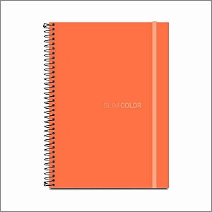 Caderno 1X1 Capa Dura SLIM Color UNIV CPPP Salmão 80 Folhas - Pacote com 4 Unidades