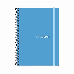Caderno 01X1 Capa Dura SLIM Color UNIV CPPP Azul 80 Folhas Pacote com 04