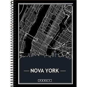 Caderno 1X1 Capa Dura PERKY 80 Folhas - Pacote com 04