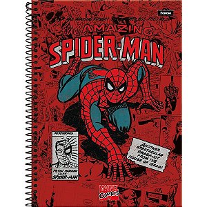 Caderno 01X1 Capa Dura Marvel Comics 80 Folhas - Pacote com 04