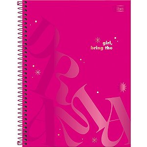 Caderno 01X1 Capa Dura Love PINK 80 Folhas Pacote com 4
