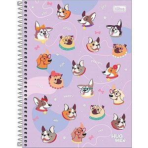 Caderno 1X1 Capa Dura HUG ME 80 Folhas Pacote com 4