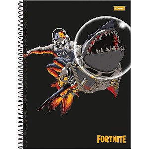 Caderno 01X1 Capa Dura Fortnite 80 Folhas - Pacote com 04 Unidades