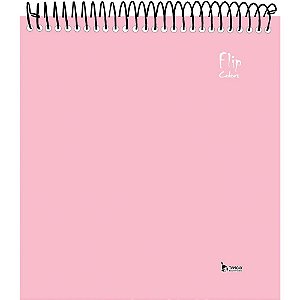 Caderno 1X1 Capa Dura FLIP Rosa Pastel Vertical – 80 Folhas, Pacote com 4 Unidades