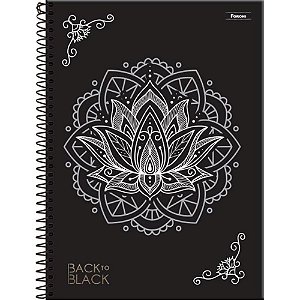 Caderno 01X1 Capa Dura BACK TO BLACK 80 Folhas - Pacote com 4 Unidades