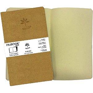 Caderneta Filibook KRAFT 30 Folhas 21X12,5 CM - Pacote com 2