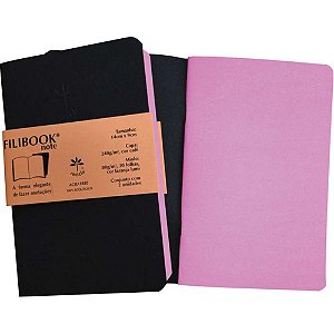 Caderneta Filibook 30 Folhas 14X9CM CAFÉ/ROSA Lumi - Pacote com 2 Unidades