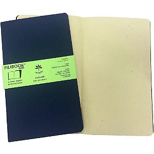 Caderneta Filibook Note 30 Folhas 21 X 12,5 CM AZUL/MARROM - Pacote com 2 Unidades