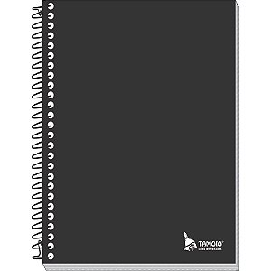 Caderneta Espiral Capa Dura Preta 1/8 64 Folhas 100X140MM - Pacote com 05