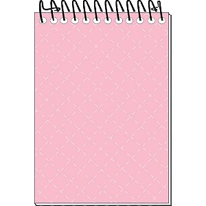 Caderneta Apontamento 1/16 Rosa Capa Dura Espiral 64 Folhas - Pacote com 10