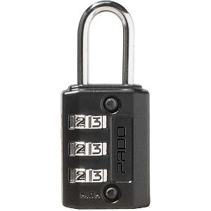 Cadeado com Segredo Zamac Preto SZ 20 - 3 Segredos Numéricos
