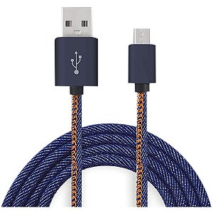 Cabo USB Micro USB Jeans 1M 30 Turbo