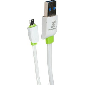 Cabo USB FLAT/MICRO USB -30A/1M Branco