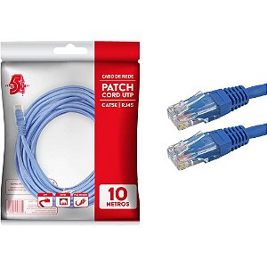 Cabo de Rede PATCH CORD CAT5E UTP 10M Azul