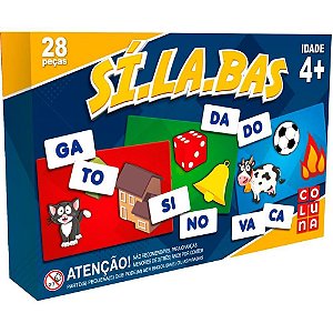 Brinquedo Pedagógico Sílabas 28 Peças