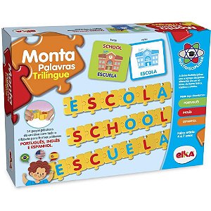 Brinquedo Pedagógico Monta Palavras Trilingue