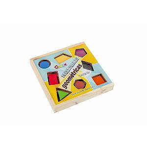 Brinquedo Pedagógico Madeira Passa Formas Geométricas 8 PCS