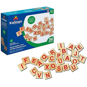 Brinquedo Pedagógico Madeira Brincando com as Letras 36 Peças