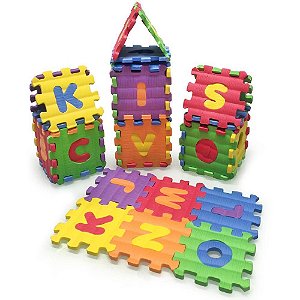 Brinquedo Pedagógico EVA Mini Castelo ABC 8X8CM 8MM 26