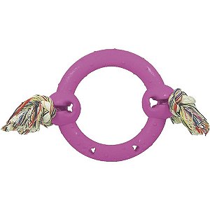 Brinquedo para PET ANEL Maciço com Corda Rosa P