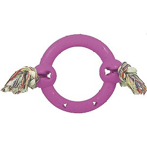 Brinquedo para PET ANEL Maciço com Corda Rosa M