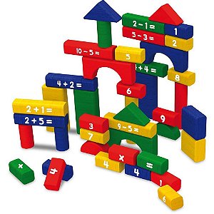 Brinquedo para Montar Multiblocks Matemático 60 Peças