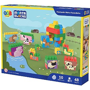Brinquedo para Montar Montando Minha Fazendinha com 48 Peças
