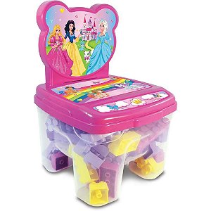 Brinquedo para Montar Cadeira TOY Blocos - 24 Peças Coloridas