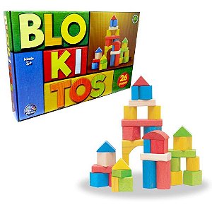 Brinquedo para Montar Blokitos de Madeira 26 Peças