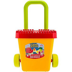 Brinquedo para Montar Balde Carrinho de Puxar 50 Peças