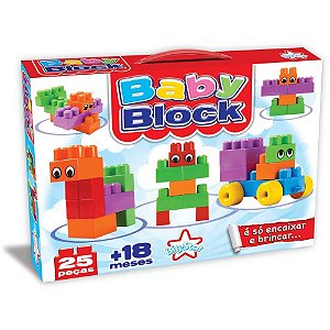 Brinquedo para Montar BABY BLOCK 25 Peças Encaixe