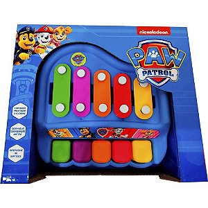 Brinquedo para Bebê Patrulha Canina Piano Xilofone com Baquetas