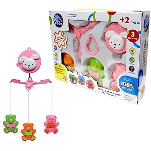 Brinquedo para Bebê Móbile para Berço URSO Musical Giratório