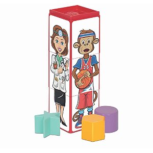Brinquedo para Bebê Cubinhos 4 em 1 Expressões