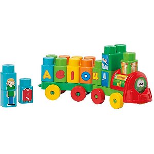 Brinquedo Educativo Trenzinho BABY LAND com 28 Blocos