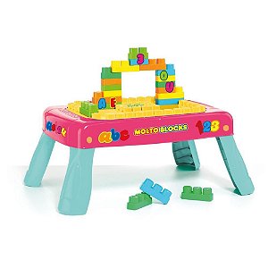 Brinquedo Educativo Mesinha Criativa com 20BLOCOS RS