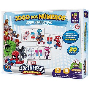 Brinquedo Educativo Marvel Jogo dos Números 60 Peças