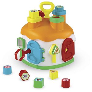 Brinquedo Educativo Casinha Educativa com Blocos de Encaixe Coloridos